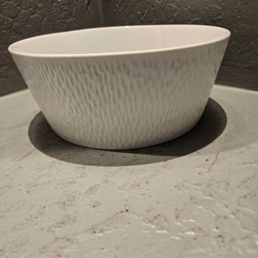 Vidalenta White Textured Ceramic Serving Bowl 8"